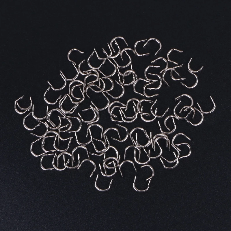 100pcs Fishing U Shaped Ring Baits Lure Tool Stainless Steel Accessories Tackle Y51D | Спорт и развлечения