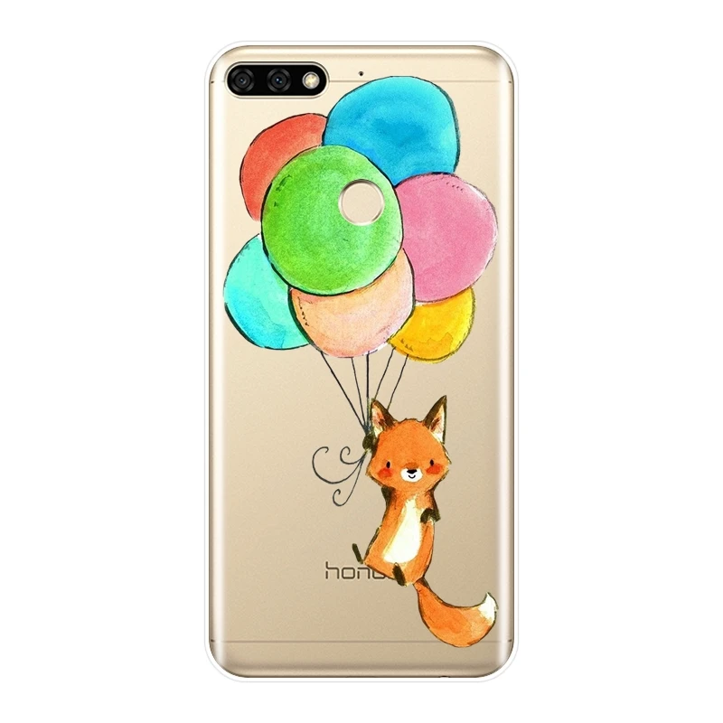 Силиконовый чехол для Huawei Honor 7 7S 7X 7A 7C Pro 8X MAX 10 9 8 мягкий накладка с котом медведем