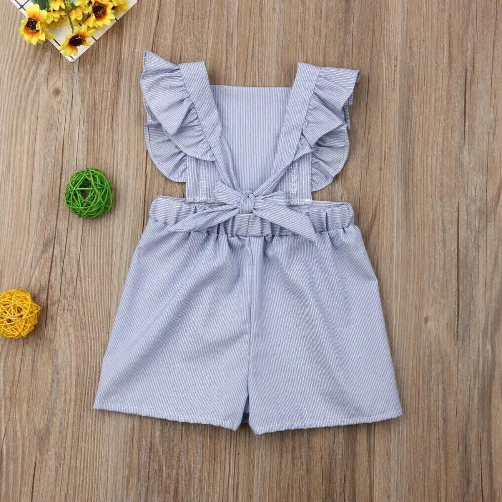 2019 Короткие штаны с оборками и открытой спиной для маленьких девочек спортивный