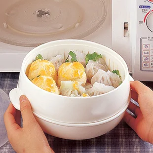 

Мини-заказ $20 (смешанный заказ), круглая Пароварка для микроволновой печи, отдельная коробка для микроволновой печи, с большой крышкой