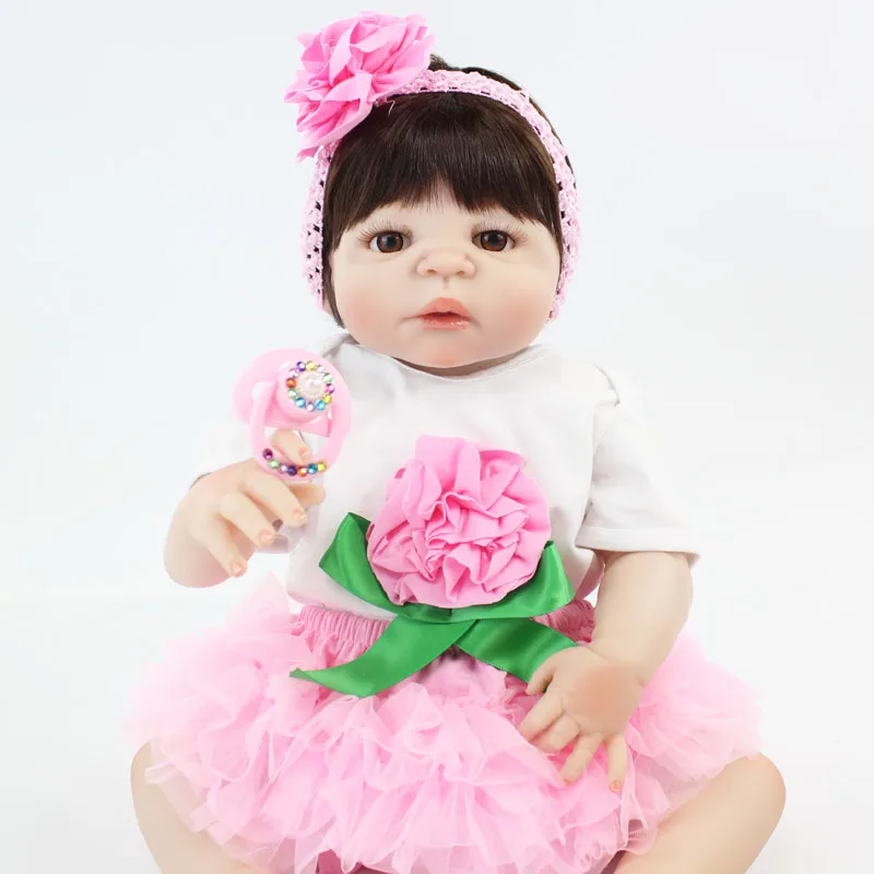 55 см силиконовая кукла Reborn Baby игрушка 22 дюйма Like Alive Bebe виниловая для