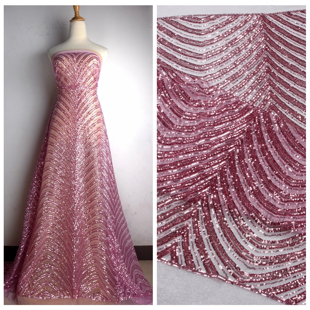 Новое модное розовое блестящее свадебное платье из квадратной сетчатой ткани с