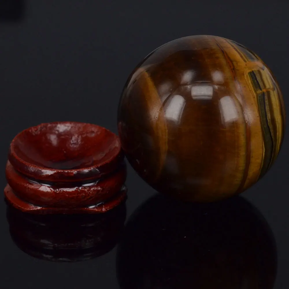 40 мм натуральный драгоценный камень желтый тигровый глаз сферический