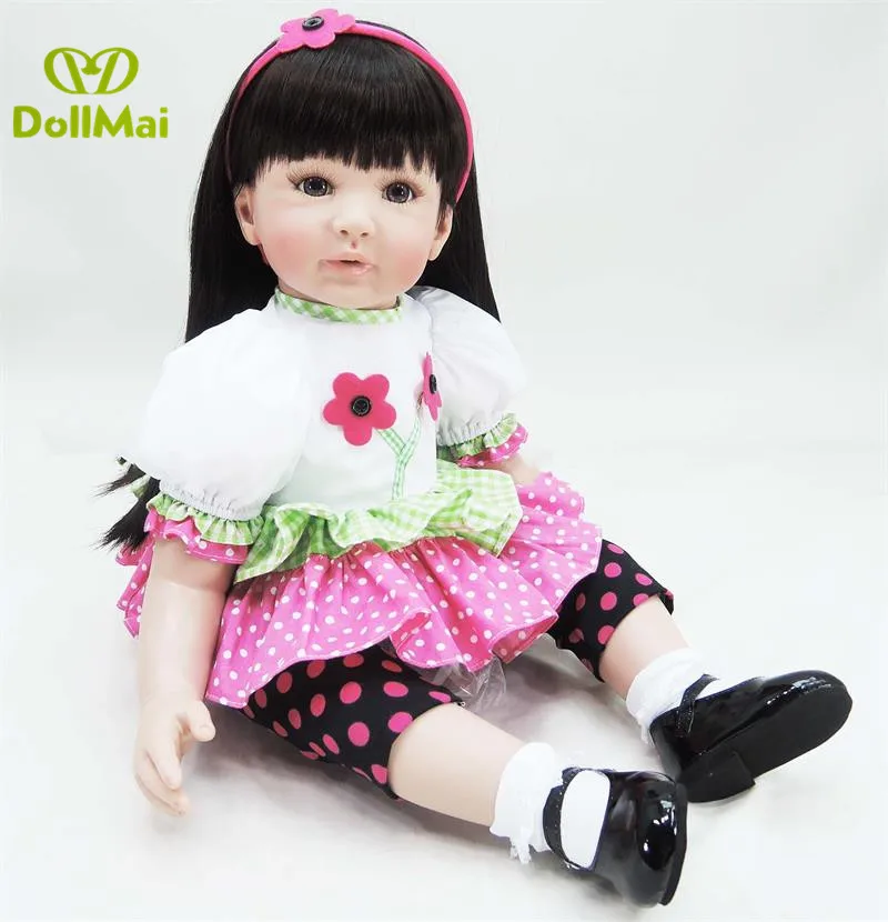 

New 60cm Silicone Reborn Super Baby Lifelike Toddler Baby Bonecas Kid Doll Bebes Reborn Brinquedos Reborn Toys For Kids Gifts