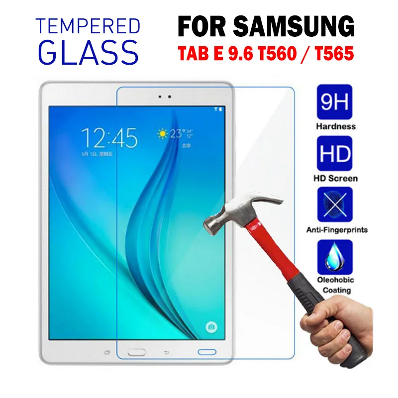 Tempered Glass Для samsung Tab E 9,6 чехол детский силиконовый чехол для samsung Galaxy Tab E 9," SM-T560 T561 противоударный планшетный корпус EVA - Цвет: Tempered Glass