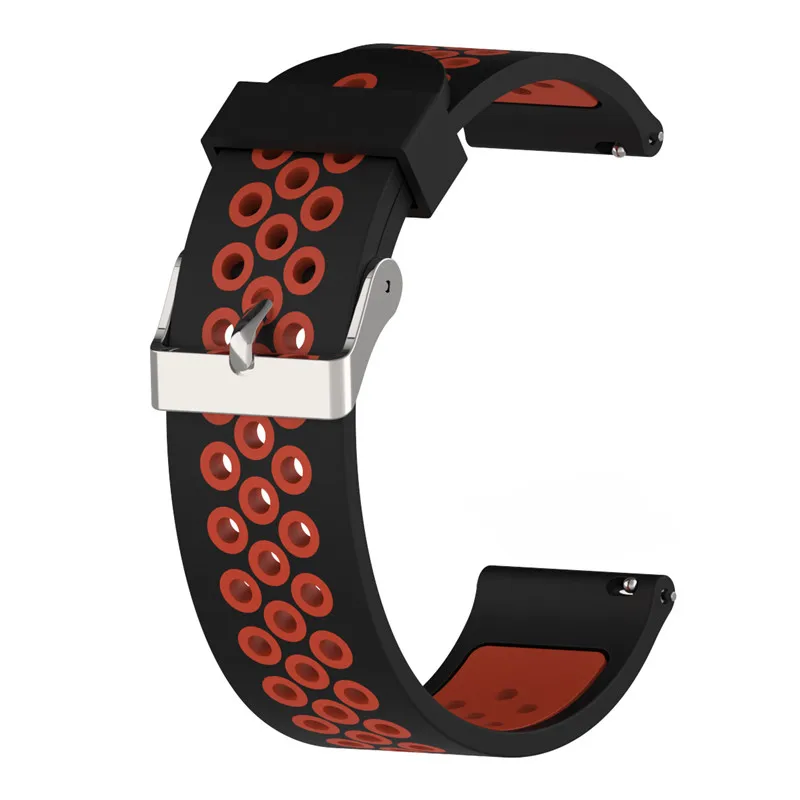 red black 20 мм/22 мм замена силиконовый браслет для наручных часов Apple Watch 1/2/3/4 смарт ремешок для huawei часы 2/samsung/LG g/Ticwatch-1 шт - Цвет: red black