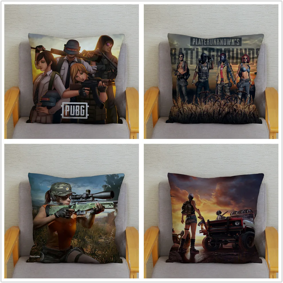 Супер мягкие короткие плюшевые ботинки Чехлы игра PUBG печати наволочки 45*45