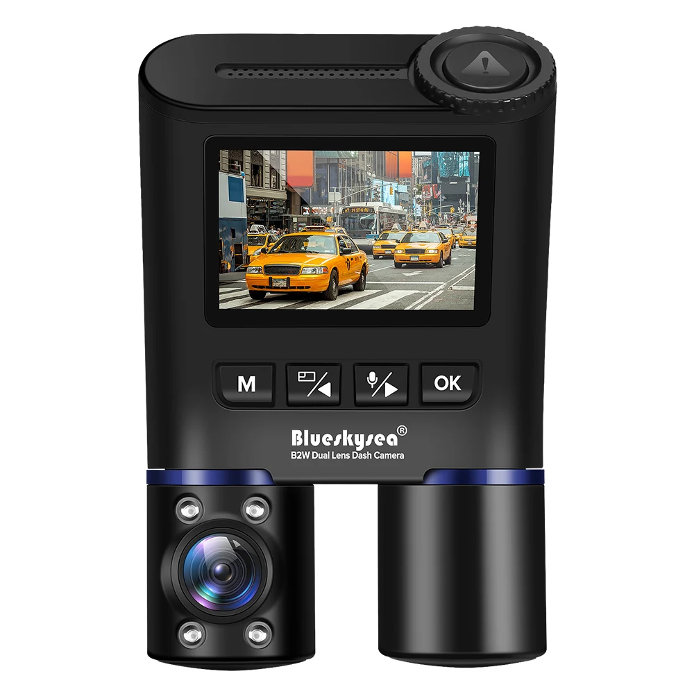 Видеорегистратор Blueskysea B2W встроенный GPS Wi Fi G датчик два объектива камера заднего