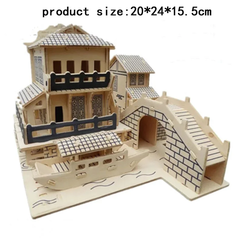 Famous Chinese Buildings 3D DIY Puzzle Castle Model Kits House Assembling Wood Toys Kid Construction Pattern Gift | Игрушки и хобби