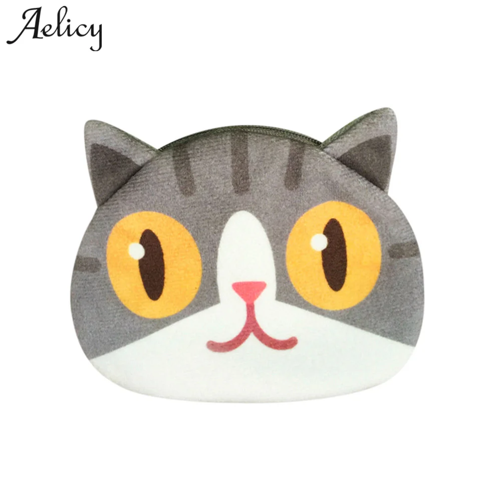 Aelicy 2020 лучшие модные 3D кошельки с милым кошачьим лицом на молнии милые бумажники