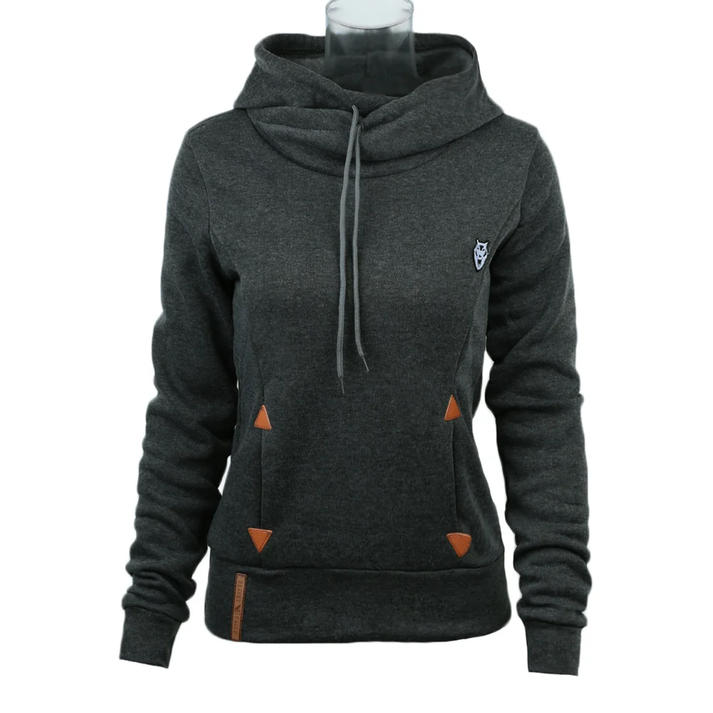 2016 Fashion Women Hoodie Sweatshirts Self-tie Pockets Pullover Hooded Loose Tops