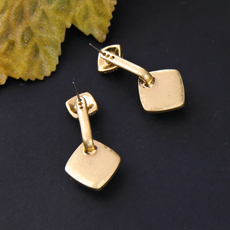 Модные ювелирные изделия золотого цвета светло-голубые серьги-подвески для