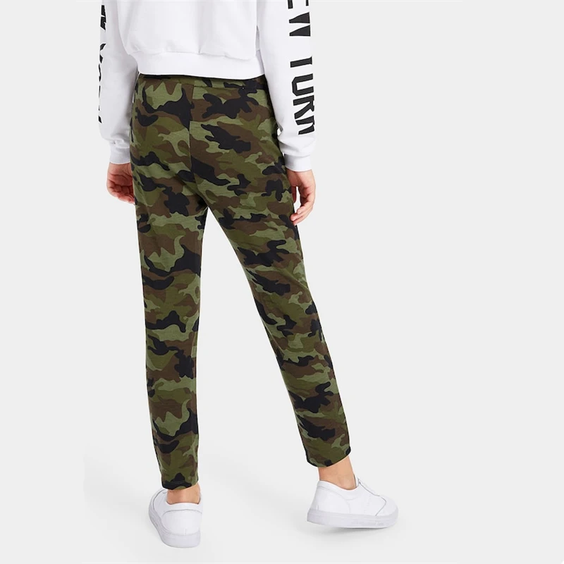 SHEIN Kiddie эластичный пояс камуфляж печати повседневные штаны для девочек мода уличная прямые брюки девушка леггинсы Дети брюки