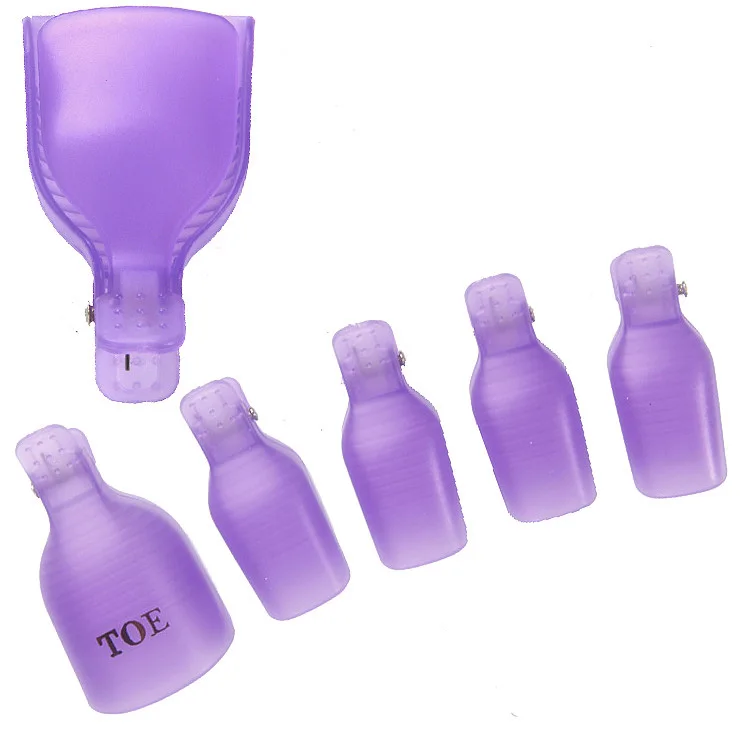 

5Pcs/set Toe nail Soak Off Clip Caps Gel Nail Art Tips Reusable Clamp Nail Gel Remover For Gel Nail Polish