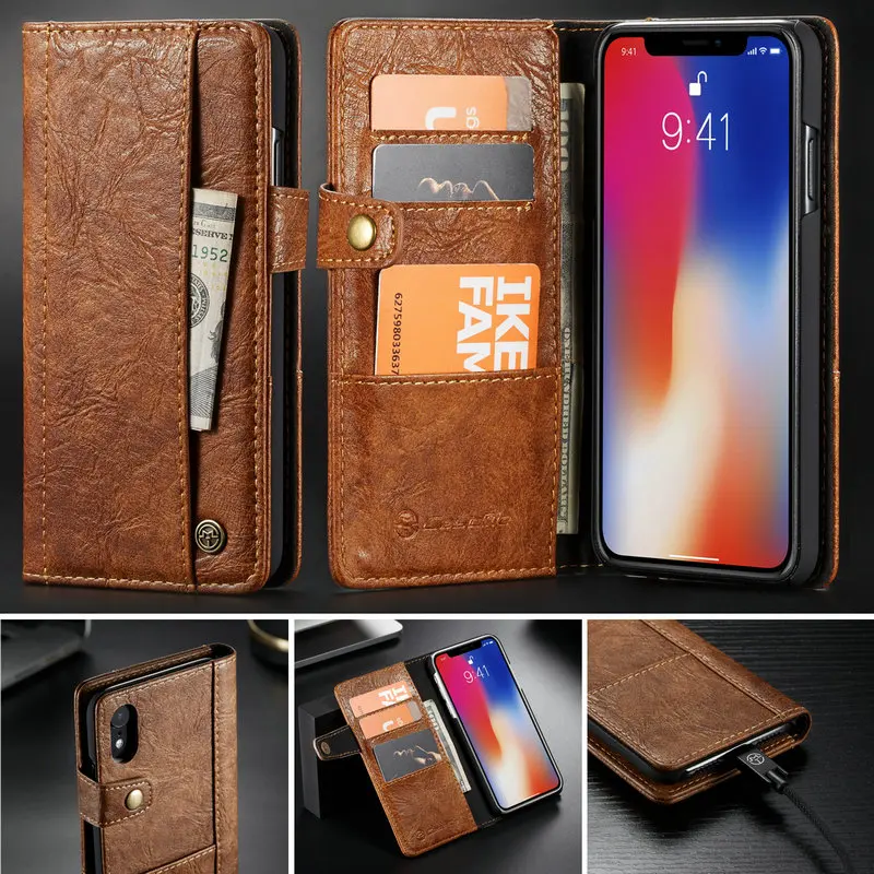 Для iPhone Xs MAX кожаный чехол-бумажник для Apple XR X роскошный магнитный держатель карт