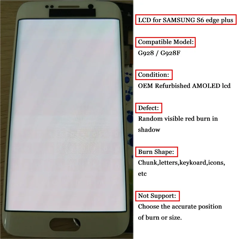 10 шт. Amoled дисплей с красным ожогом для Samsung Galaxy S6 Edge G925 G925F ЖК + дигитайзер
