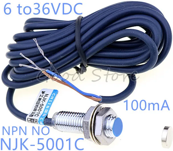 1 шт. NJK 5001C M8 DC5 30V 3 провода NPN NO 8 мм расстояние магнитной индукции датчик