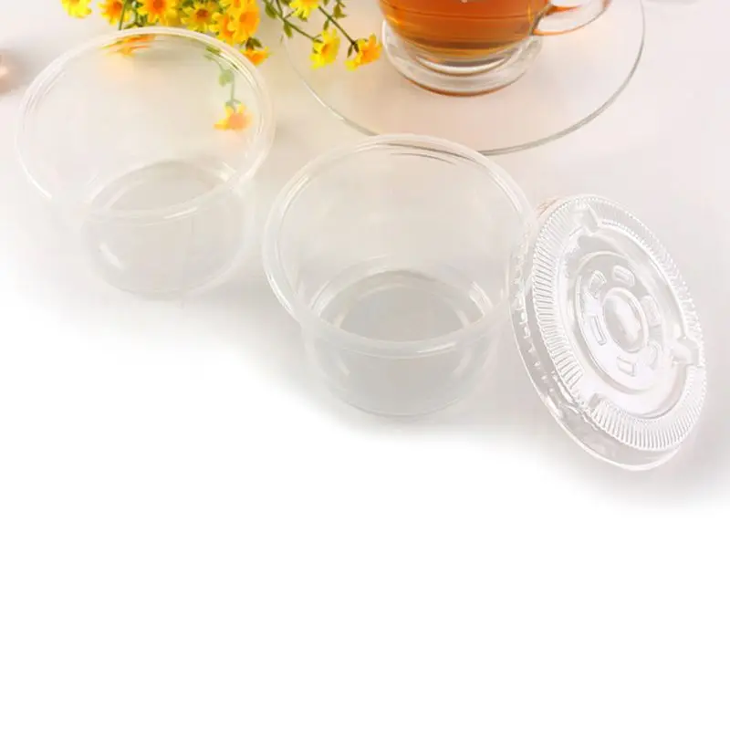 10 шт. одноразовые чашки набор 300 мл кастрюля для соуса контейнер Jello Shot Cup Slime хранения с крышкой для кетчупа