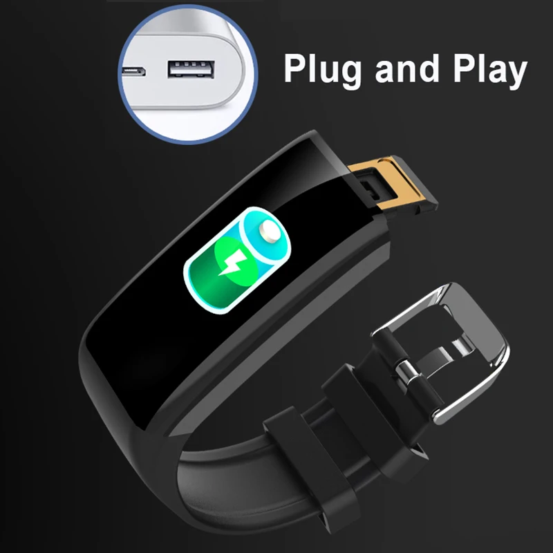 Смарт-браслет с шагомером фитнес-трекером цветным экраном 1 14 дюйма | Электроника