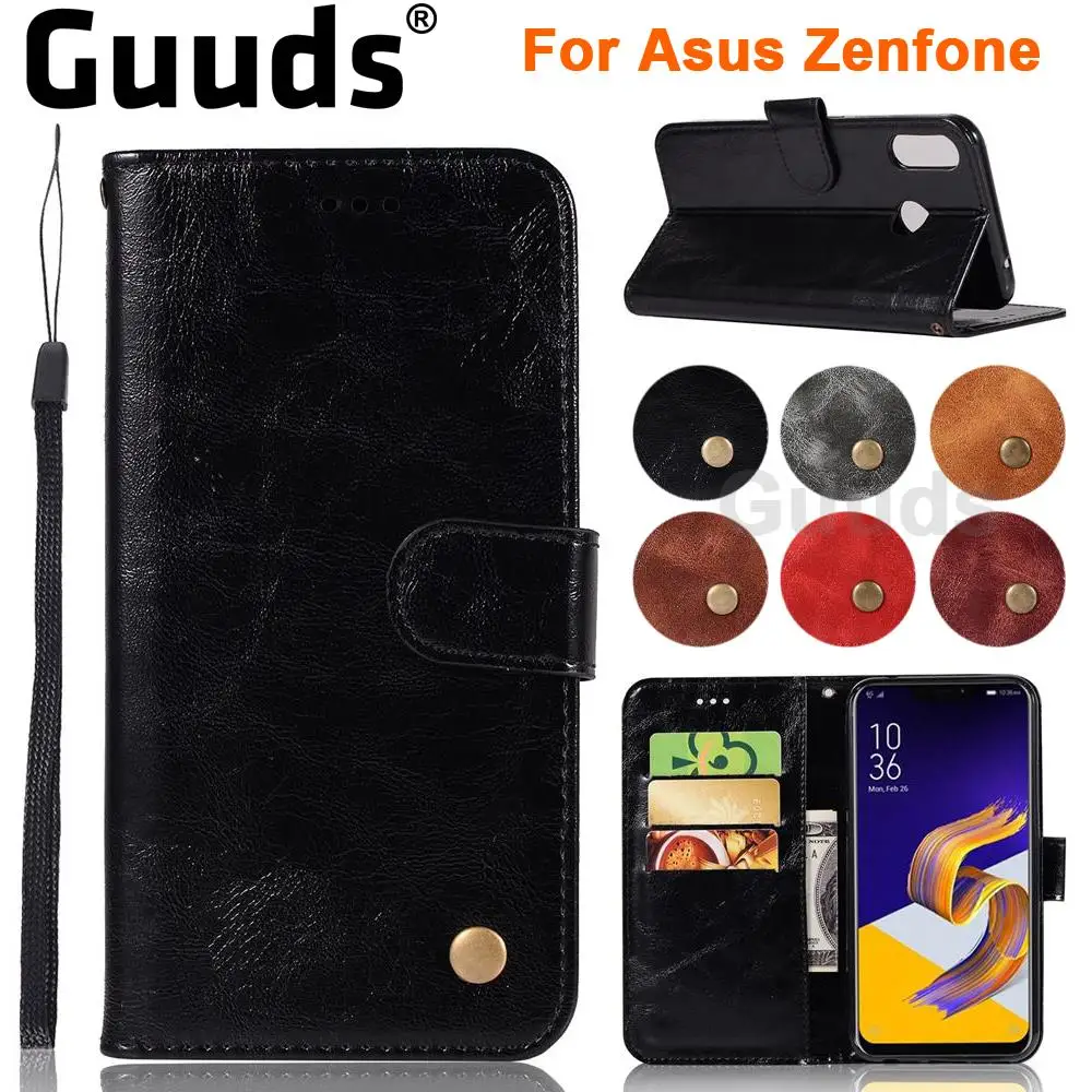 Guuds для Asus ZenFone 2, 3, 4, 5, 5Z Lite Max M1 Go ZS620KL ZC600KL ZB555KL ZE520KL чехол для телефона Роскошный кожаный чехол-портмоне в стиле ретро