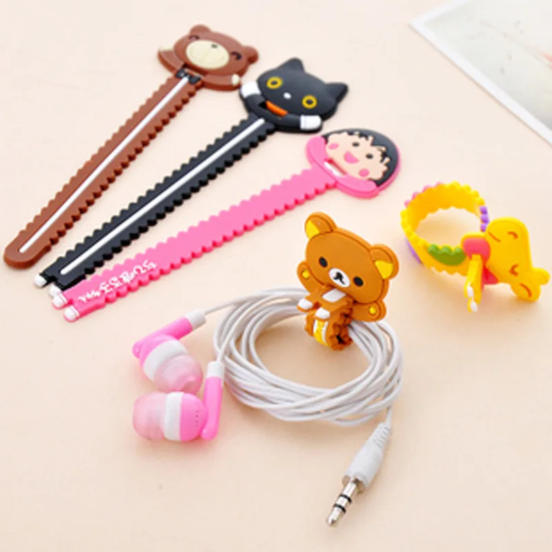 10 шт./компл. мультяшный usb-кабель укусы для защиты кабеля милые аксессуары для Iphone защита животных линия передачи данных Шнур защиты