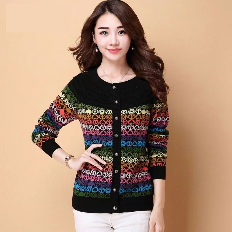 2021 Весна для женщин вязаный кардиган короткое пальто Модные свободные вышивка