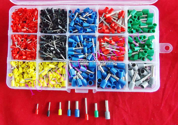 

1025pcs/box insulated cord end terminal block kitsE0506/E7510/E1008/E1510/E1518/E2508/E4009/E4012