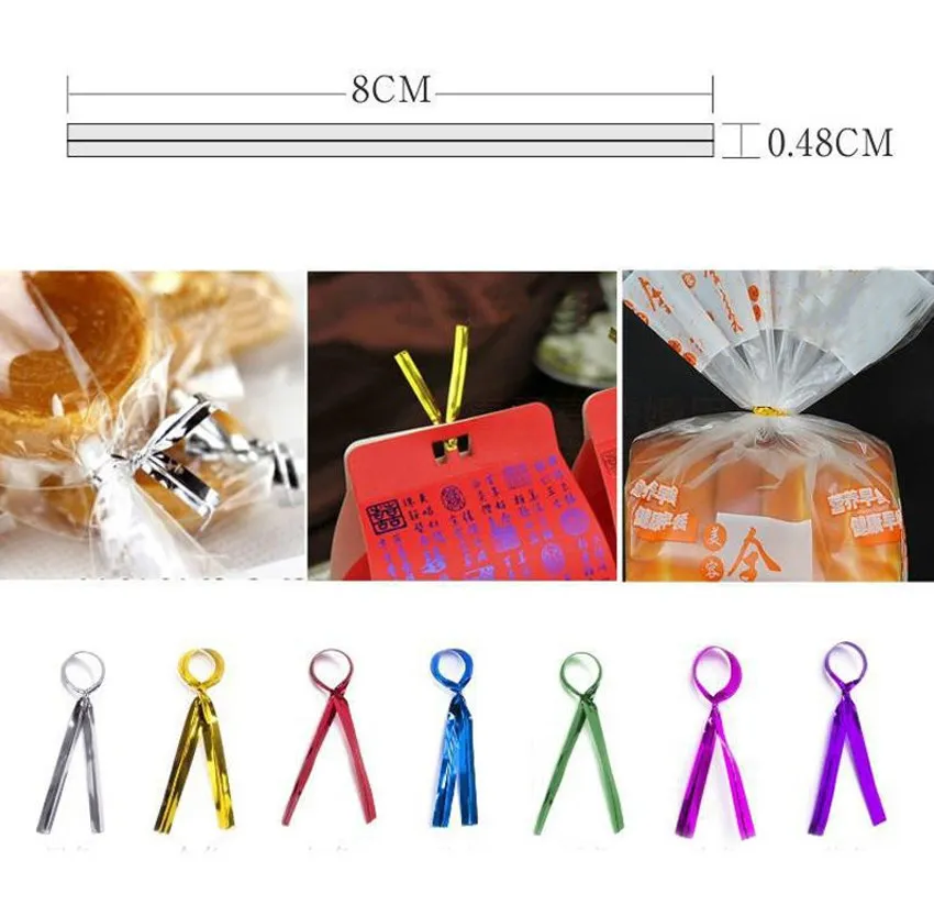 

Горячая Распродажа 800 шт. металлические скрученные Галстуки провод для торта поп подарок конфеты уплотнение виолончели Сумки Упаковка