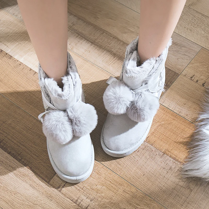 HEE GRAND Poms/хит продаж модные женские зимние сапоги 4 цвета Прошитые теплые для