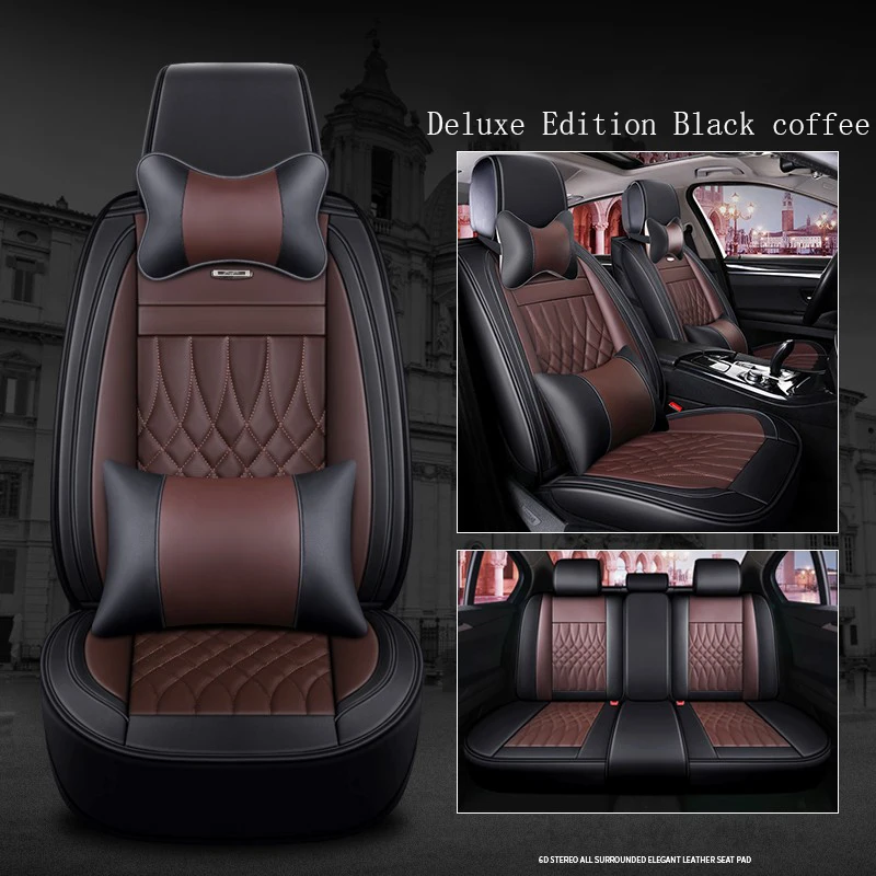 

WLMWL Universal Leather Car seat cover for Peugeot all models 206 307 407 207 2008 3008 508 208 308 406 301 car accessorie