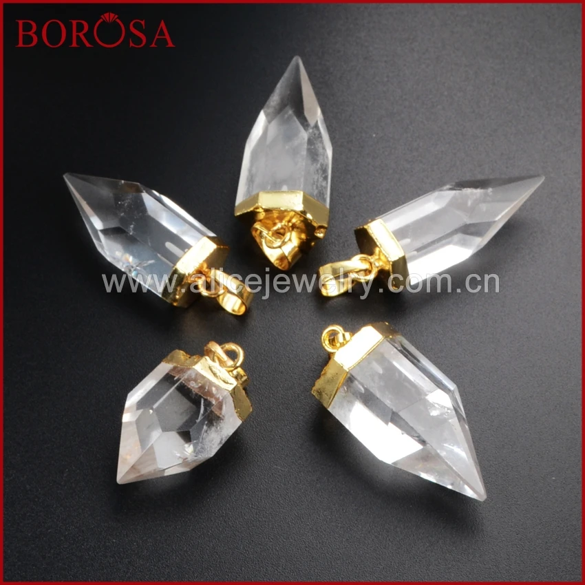 BOROSA Элегантный и стильный золотой цвет натуральный прозрачный белый кварц