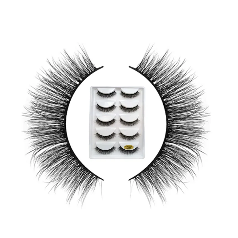 5 Boxes/Lot Cruelty-Free Mink Fur Eyelashes 3D Style Hand Made Natural Long False Lashes Extension Professional for Make up | Красота и
