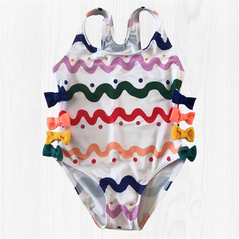 Милый купальный костюм для малыша купальник с бантом дизайн Maillot De Bain на