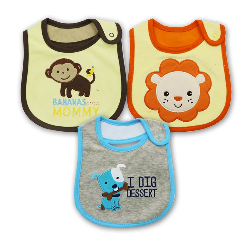 3 Piece bavoir bandana Quality Baby Boy Girl Bib Towel Saliva Waterproof Kids Cartoon Pattern Clothes saliva bib | Детская одежда и