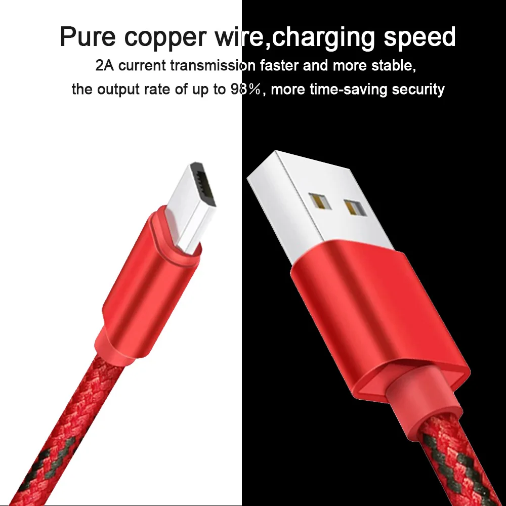 Micro USB кабель для быстрой зарядки синхронизации данных samsung huawei Xiaomi 8 9 Redmi Note4 5 Android