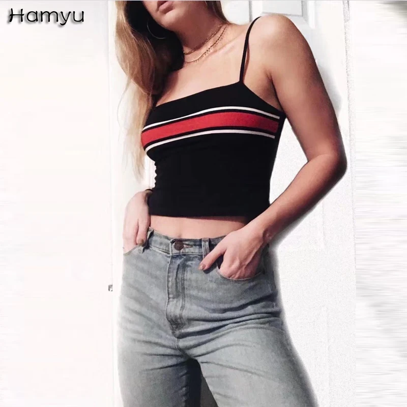 Бесплатная доставка 2017 модный Женский Повседневный черный топ на бретельках