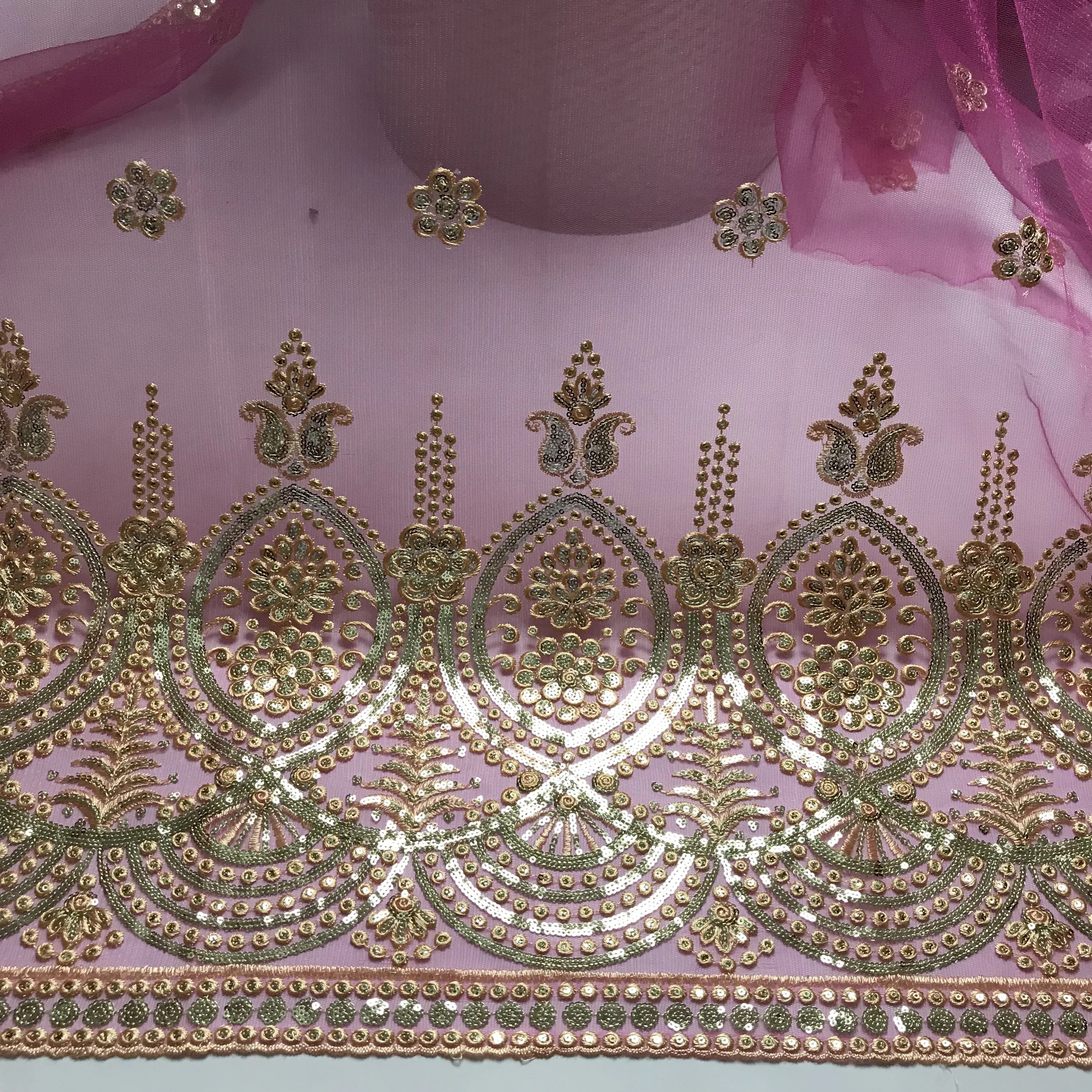 Новое поступление органза розовая африканская кружевная ткань с блестками