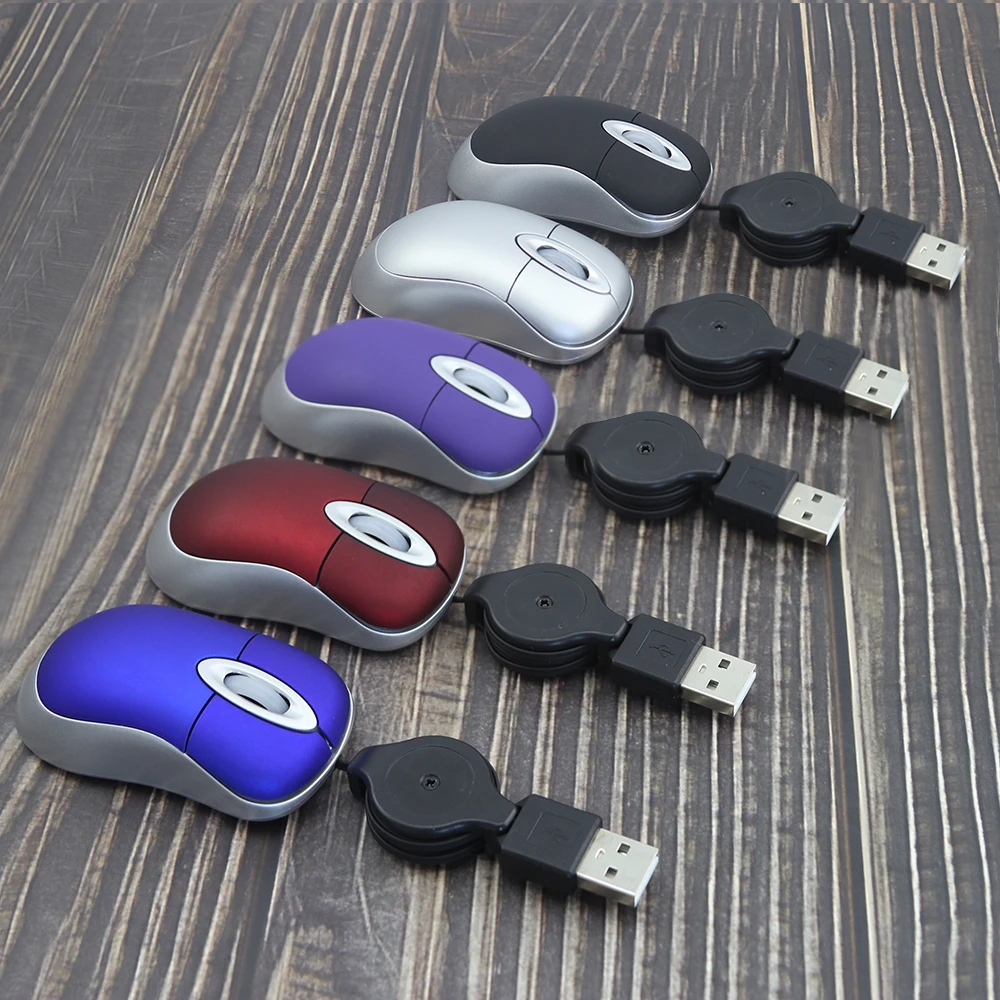 Новый проводной Мышь 3 кнопки оптическая игровая выдвижной usb-кабель