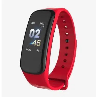 red Longet C1Plus фитнес-трекер кровяное давление пульсометр умный Браслет монитор сна смарт-браслет Спорт для Android IOS - Цвет: red