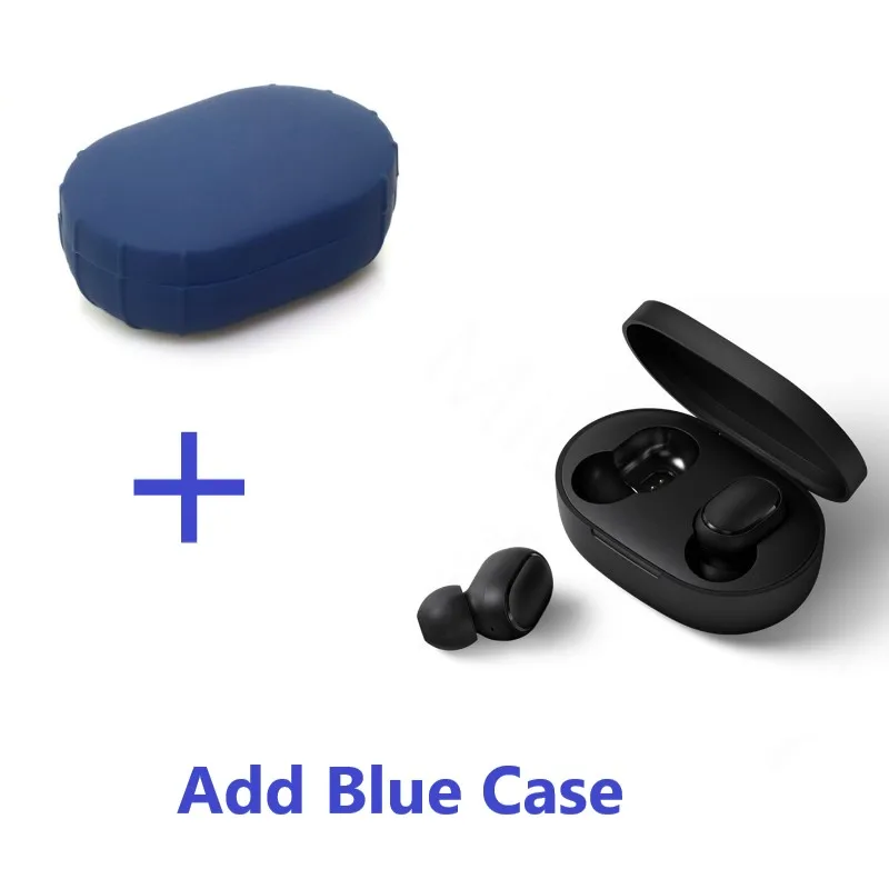 Xiaomi Redmi AirDots True Беспроводные bluetooth 5,0 наушники DSP активная шумоподавление гарнитура с микрофоном наушники - Цвет: BlueCase AddHeadset