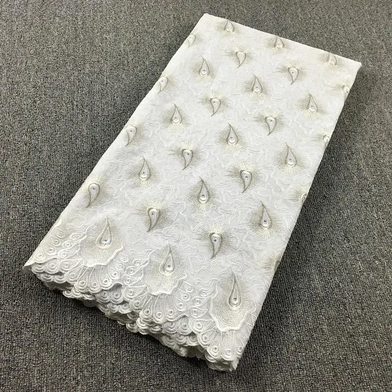Высококачественная африканская швейцарская хлопковая вуаль кружево 067 чистый
