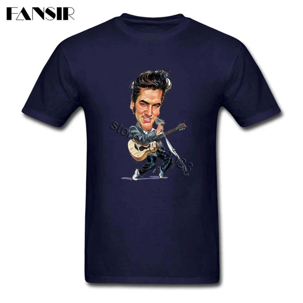 Fashion Elvis Presley Tshirt Homme Short Sleeve Organic Cotton Men Shirt Streetwear Big Size | Мужская одежда