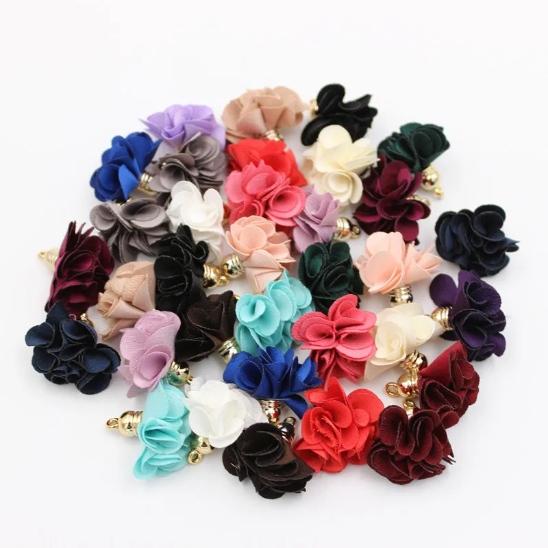 10 шт./лот 28 мм цветы кулон кисточки для мобильного телефона занавес ключ