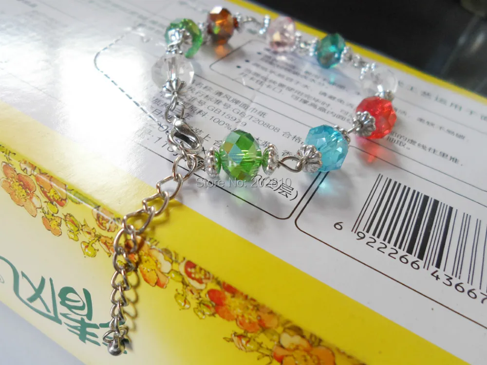 Многоцветный Браслет цепочка с кристаллами ювелирные изделия цветными