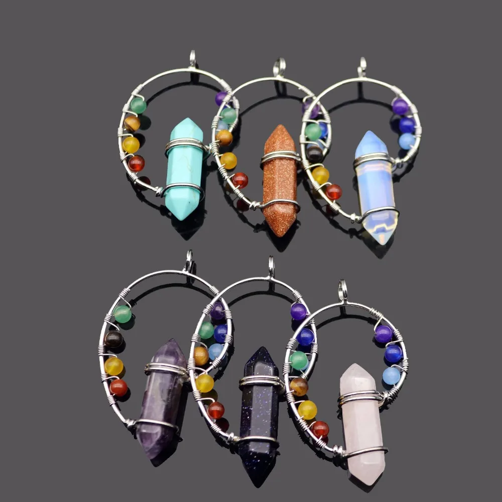 Восстанавливающий кулон Reiki для медитации Real Natural Stone 7 Подвески чакры