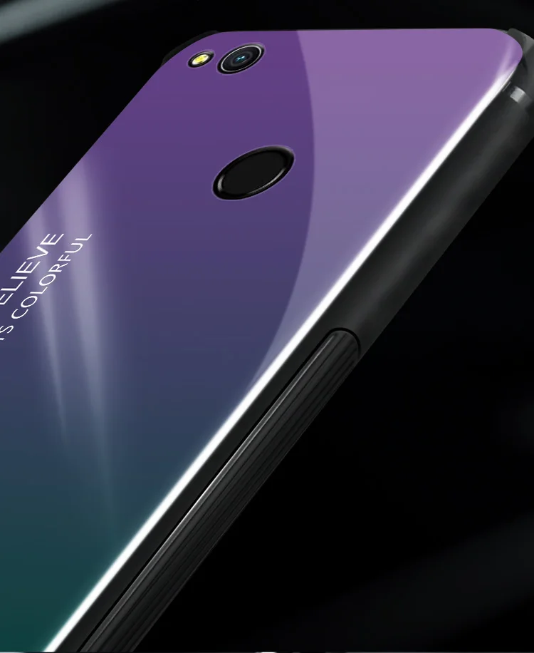 Чехол для huawei p8 Lite модный жесткий Роскошный градиентный защитный чехол на заднюю панель из закаленного стекла для huawei p8 ite
