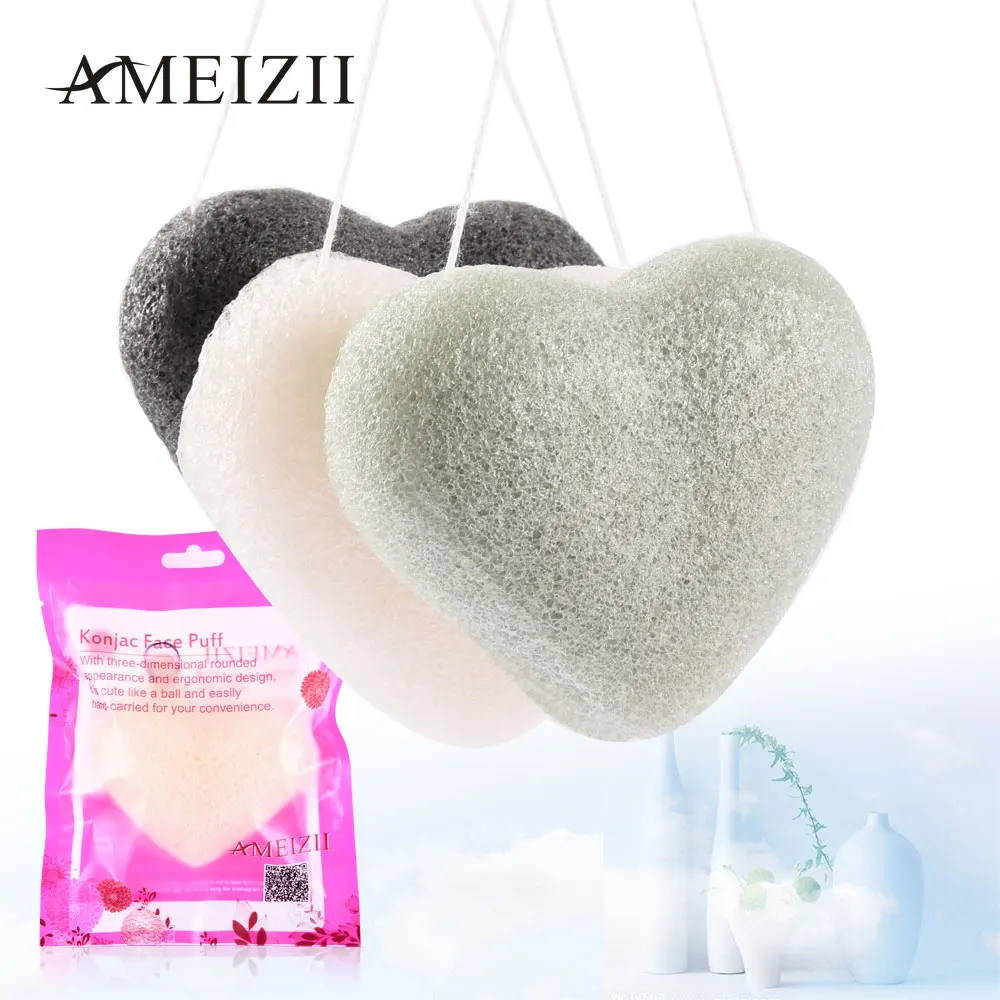 Ameizii 6 цветов натуральный аморфофаллюс коньяк губка косметический спонж стирка