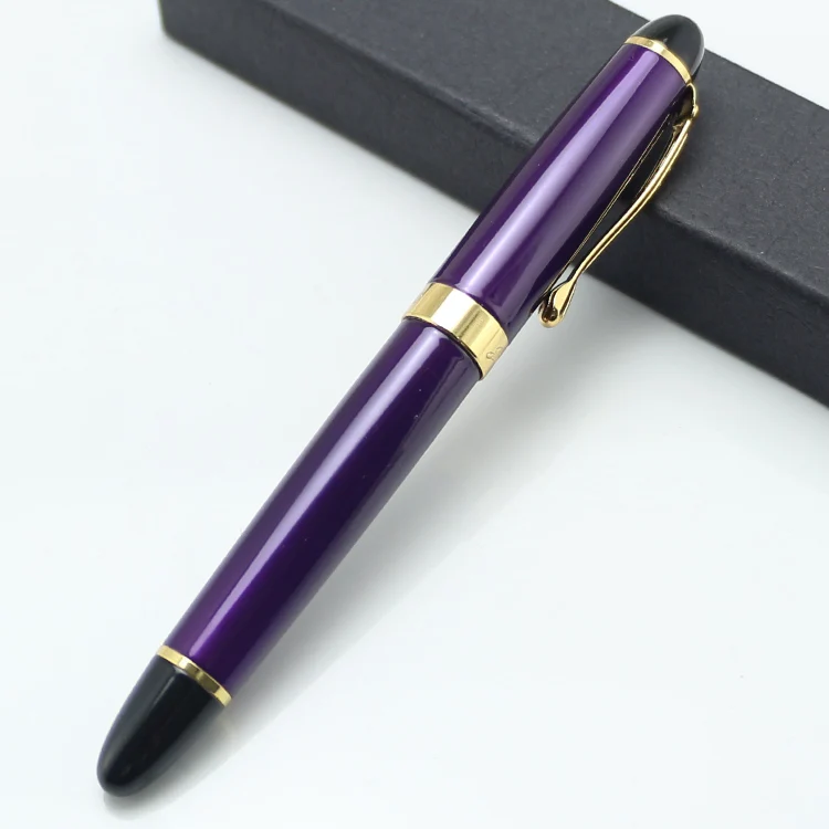 Jinhao X450 перьевая ручка 18KGP перо с широким основанием фиолетового и золотого цвета