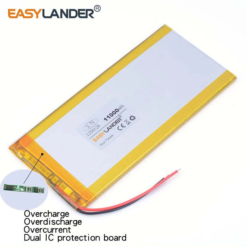 3 7 В 11000 мАч 1256126 полимерный литий-ионный аккумулятор для POWER BANK MP3 MP4 tablet pc