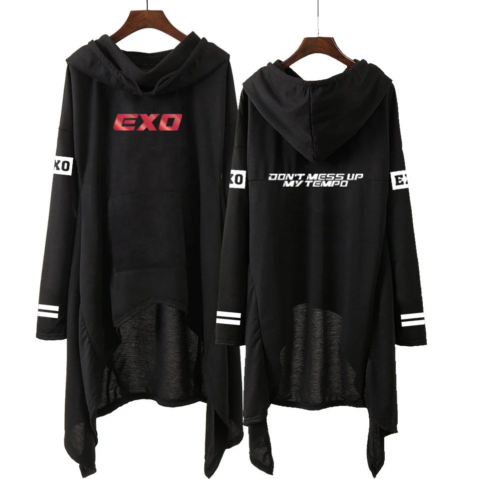 Kpop EXO Новая мода корейский DO LAY SE HUN KAI SING для вас толстовки длинная юбка женские